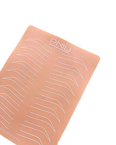 5PCS Silicone Fake Skin Ombre Powder Brows Practice Sheet - Eyebrows Tattoo Microblading Shading Eyebrows Silicone