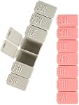 2Pack Weekly Pill Organizer,7 Days Pill Cases Travel Daily Pill Box Medicine Organizer Pill Box 7 Day Pill Organizer Weekly for Fish Oil, Calcium Tablets Supplements (Pink+Beige)