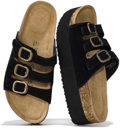 Project Cloud 100% Genuine Leather Platform Sandals Women Footwea...