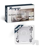 Kopp STANDARD 1-fach Aufputz-Gehäuse in Arktisweiß - Aufputzgehäuse zur Montage von UP-Schaltern - Halogenfreies Gehäuse mit Schutzart IP20 - Horizontal oder vertikal montierbar