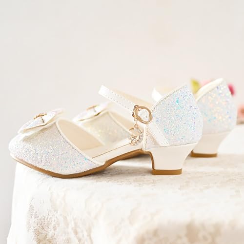 Kids Toddler Girls Rhinestone Bow Closed Toe Sandals Low Heel Ankle Strap Princess Shoes Wedding Party Dress Shoes3