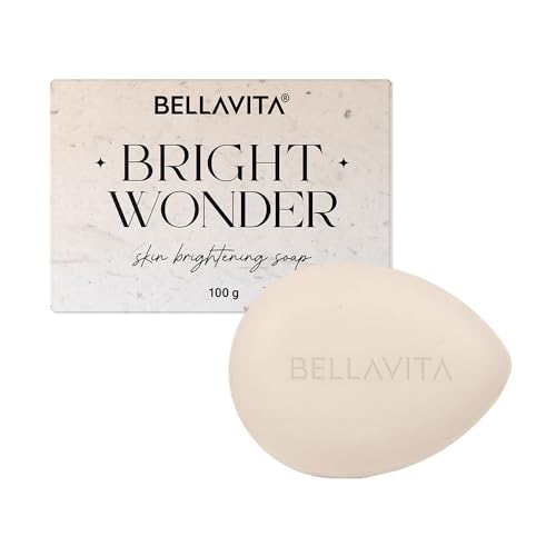 Image of BELLAVITA Bright Wonder Brightening Soap |Pck of 1 x 100Gm | Dark Spot & Pigmentation Reduction | Kojic Acid & Mango Butter | Paraben-Free