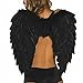 Produktbild Weiße Engelsflügel für Cosplay, mit echten Federn, magisches Kostüm, Bühnenzubehör, für Halloween, Weihnachtsparty, 59,9 x 45,7 cm von Aolvo, schwarz, 23.6x18''