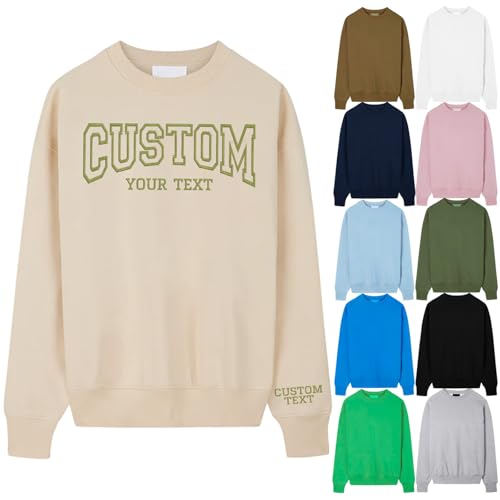 Custom Embroidered Sweatshirt – Design Your Own Text or Name, Personalized Unisex Crewneck, Unique Gift for Him & Her, Soft Cotton Sweater for Christmas, Birthday, Anniversary3