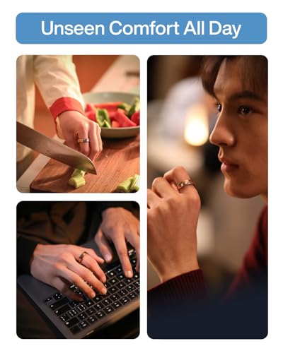 RingConn Gen 2 Air, Ultra-schmaler AI-Smart Ring, 10-Tage Akkulaufzeit, Schlaf/Stress/HR-Tracker, Smartringe für Herren & Männer, IP68 wasserdichtes, kompatibel mit iOS & Android (Dune Gold, 10)