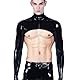 GREEFEI Latex Langarm Jacke für Herren,Naturkautschuk Halb Jacke mit Frontrei ßverschluss Handgefertigt,Latex Club Kleidung L
