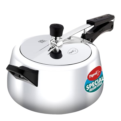 Pigeon by Stovekraft 5 Litre Special Plus Aluminium Inner Lid Induction Base Pressure Cooker (Silver) BIS Certified