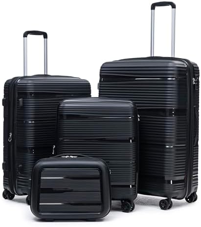 Rosamo 4 Piece PP Hardside Expandable Luggage Set - Lightweight 2...