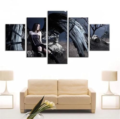 Peinture diamant ange femme 250x125cm : kit complet point de croix XXL pour adulte