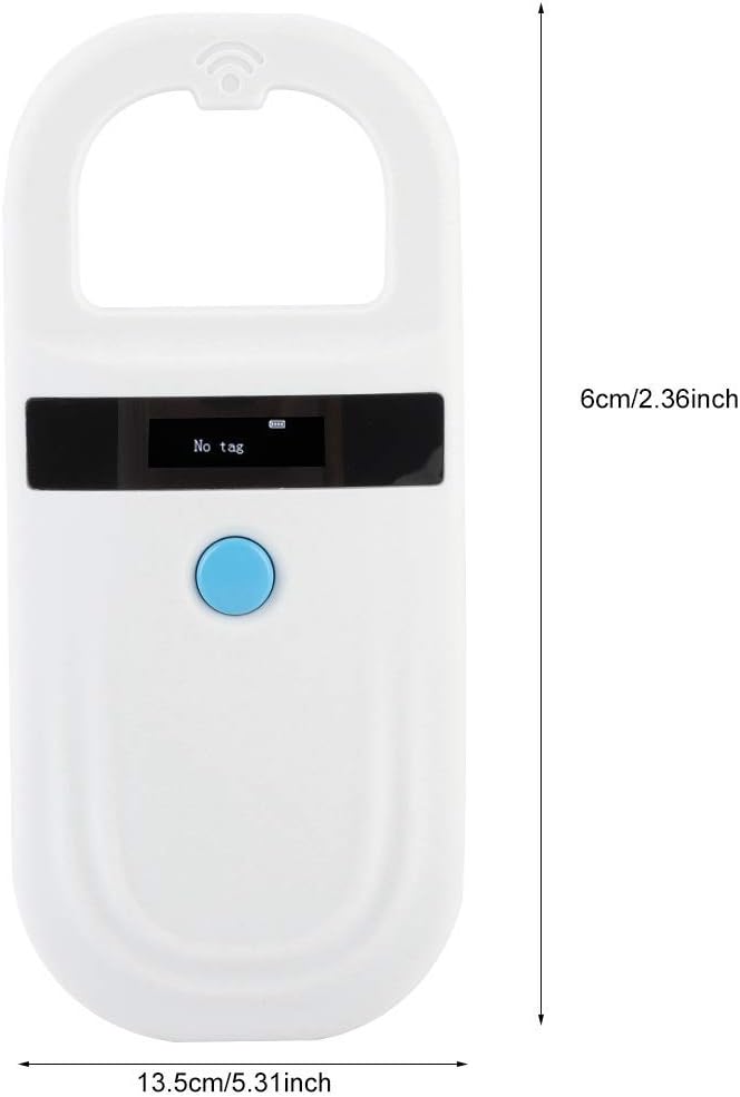 Pet Microchip Reader RFID 134.2Khz, Pet ID Microchip Scanner with 0.91 Inch High Brightness OLED Display and Rechargable by Type-C for Animal Tracking