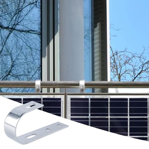Orivin 2er-Pack Solar-Balkonhalterung aus Edelstahl 304, 3 mm Haken mit Schrauben und Unterlegscheiben
