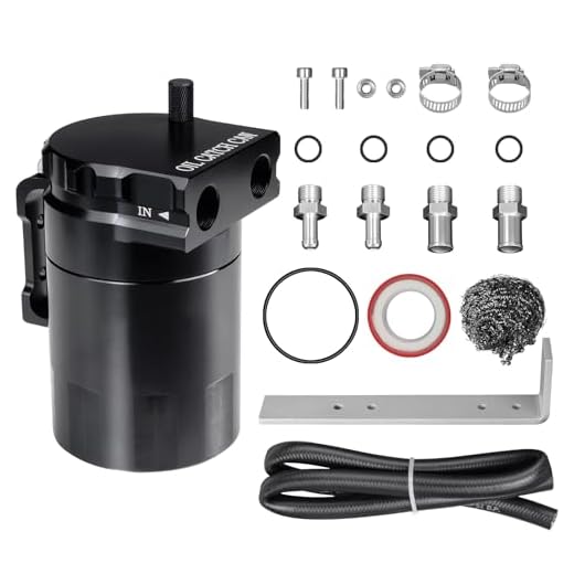 VehiMata Oil Catch Can Kit, 300ml Aluminum Universal Baffled Black