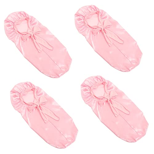 Bonnet de satin femme capuchon sommeil élastique protection cheveux nuit maquillage 4pcs