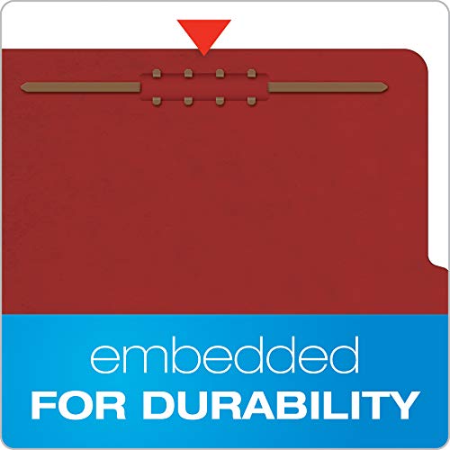 Pendaflex-Recycled-Classification-File-Folders-2-Dividers-2-Embedded-Fasteners-25-Tab-Cut-Legal-Size-Red-Box-of-10-29075R