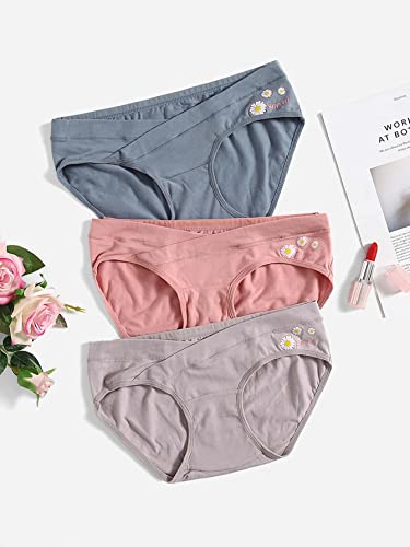 Oyoangle Women's Maternity Underwear Maternity Pregnancy Panties Postpartum Mother Under Bump Underwear Blue Pink Purple M #TOP4