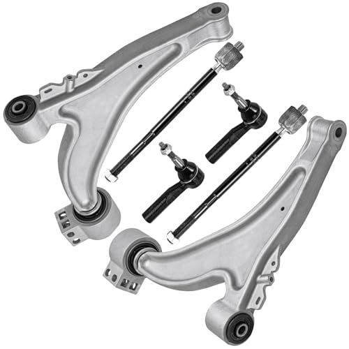 Image of Detroit Axle - 6pc Front Control Arms Kit for 2011-2016 Buick Lacrosse, 2012 2014-2017 Regal, 2 Lower Control Arms 4 Outer & Inner Tie Rod Ends 2011 2012 2013 2014 2015 2016 2017 Replacement