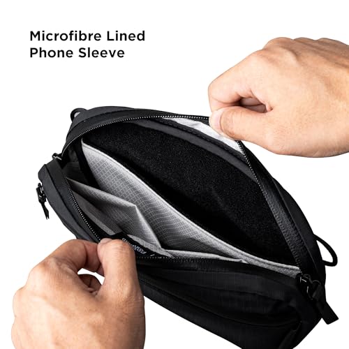 ALPAKA Flight Sling Bag 1L - Small Men's Crossbody Bag with Adjustable & Detachable Shoulder Strap - Tech Organizer Travel case, Waterproof Phone holder, Compact Bag, Black Axoflux 210D by ALPAKA - Image 7