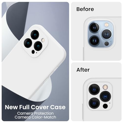 Image of FireNova Designed for iPhone 13 Pro Max Case, Silicone [Camera Protection] Phone Case, Soft Anti-Scratch Microfiber Lining Inside, 6.7 inch, White