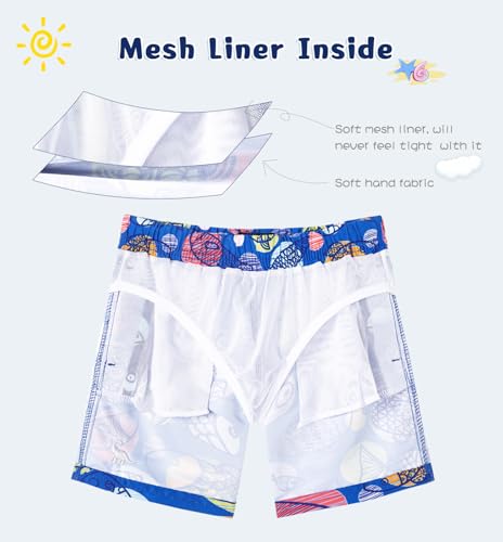 Image of SURF CUZ Surfcuz Little Boys Swim Trunks UPF 50+ Toddler Beach Shorts Swimsuit Kids Quick Dry Swimwear