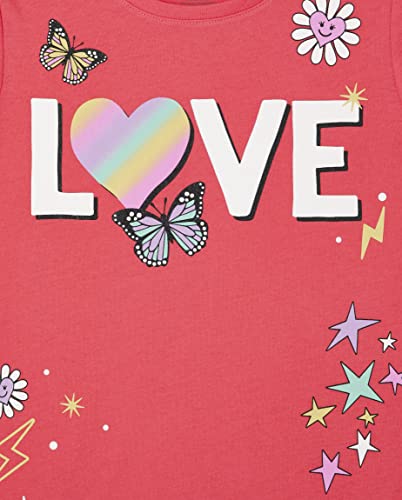 The Children's Place girls Short Sleeve Graphic T-shirt 2-pack T Shirt, Love/Love & Butterflies, X-Small US — view 3