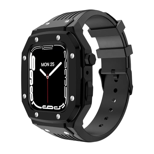 Kit de Modification Apple Watch 45mm antichoc avec cadre métallique et bracelet souple