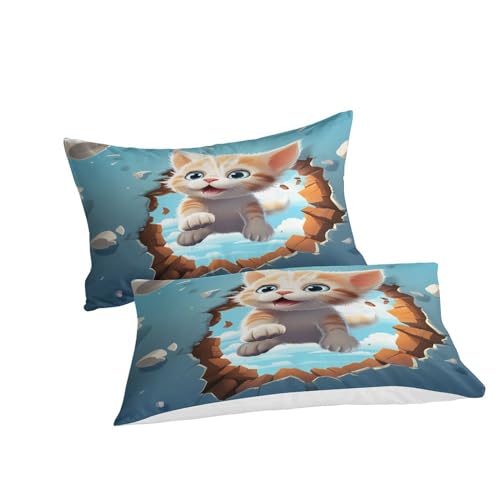 Housse de couette chat idée cadeau parure de lit king size originale et douce - 5
