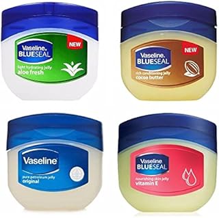 Vaseline Blue Seal Series (Variety 4 Pack)Cocoa Butter, Vitamin E, Aloe fresh, Original