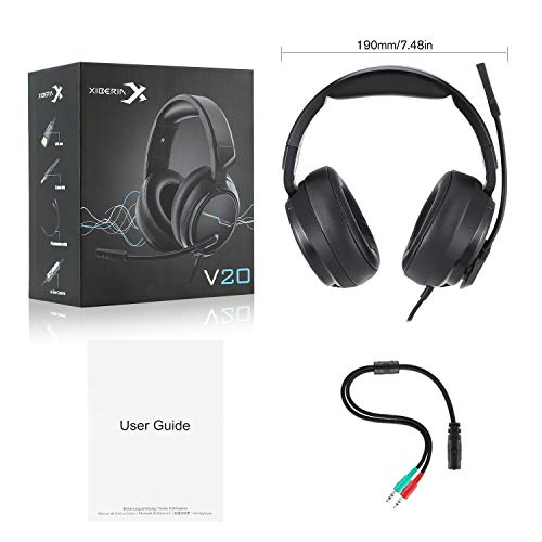 Cuffie ps4, Cuffie Gaming PS4 con Microfono 3.5mm, Funzioni di Controllo Esterno del Volume e del Microfono per Playstation 4 Nintendo Switch Xbox One X Laptop Tablet