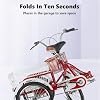 MegLob 20IN Adult Tricycles Single Speed, Three-Wheeled Bicycles Cruise Trike with Shopping Basket, Low Step-Through Foldable Cruiser Adult Tricycle, Adult Trike for Women/Men/Seniors, Red #2