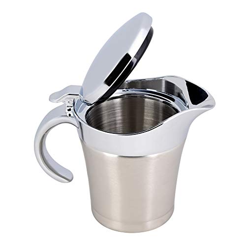 Sauce Gravy Pot,304 Stainless Steel Thermal Insulated Double Wall Sauce Gravy Boat Pot Serving Jug Carafes Pitchers(750ml) - Thumbnail 7