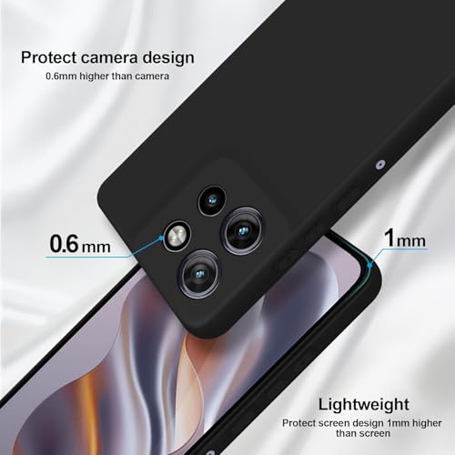 Image of DIZORO Microfiber Candy Case for Motorola Edge 50 Neo 5G Smooth Touch Cushion Liquid Soft Silicone Gel Rubber Phone Cases Non-Slip Full Body Protective Shockproof Back Cover -Black