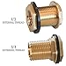 Hourleey Solid Brass Bulkhead Fitting, 1/2