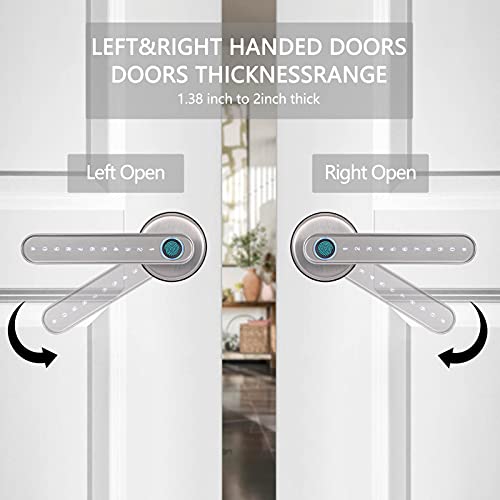 Laxre Fingerprint Smart Door Lock, Biometric Room Door Lock, Bluetooth Smart Deadbolt, App Digital Lever Lock, Keyless Entry Front Door Lock With Keypad, Suitable For Home&Hotel&Office&Interior Door #TOP3