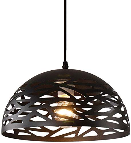 Belles lampes de décoration Lampe suspendue rétro noir manger Salle à manger Chambre Chambre Cuisines Lampes suspendues Lampe plafond Vintage E27 ronde écran métal ajourées design lampe de plafond, φ3