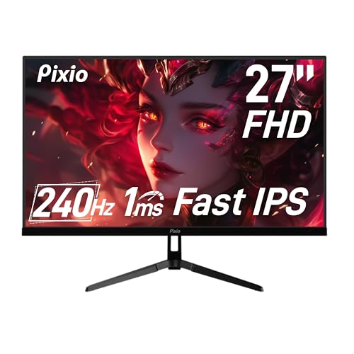 Image of Pixio PX279 Wave 27 inch 240Hz Refresh Rate FHD 1080p Resolution Fast IPS Panel 1ms GTG Resonse Time Gaming Monitor and PS1S Wave Black Single Monitor Arm - Fits up to 32 inches and 19.8lbs