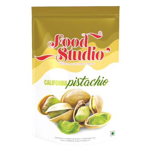 Image of FOOD STUDIO Premium California Roasted & Salted Pistachios Yellow Pouch Pack of 1 x 250 gm | Pista Dry Fruit | Tasty & Healthy | High in Protein & Dietary Fiber | Gluten Free & Low Calorie Nuts
