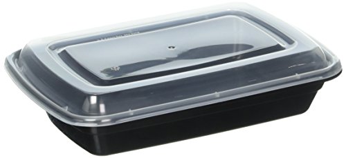 Glotoch 28 Ounces food storage containers with Lid for Meal Prep and Portion Control in 1 Compartment Bento Box-Microwaveable, Freezer & Dishwasher Safe,Pack of 50