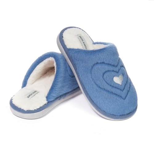 JOMIX Zapatillas Casa Mujer Invierno con Corazón Pantuflas Mujer ...