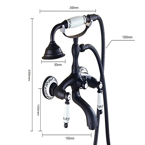 Rubinetto per Vasca da Bagno Due Maniglie Ottone