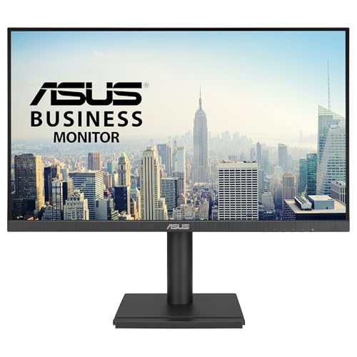 ASUS VA27DQFS Monitor profesional de 27 Pulgadas, IPS, Full HD, sin marco, 100 Hz, Adaptive-Sync, MPRT de 1 ms, HDMI, DisplayPort, VGA, luz azul baja, antiparpadeo, diseño ergonómico, montaje en pared