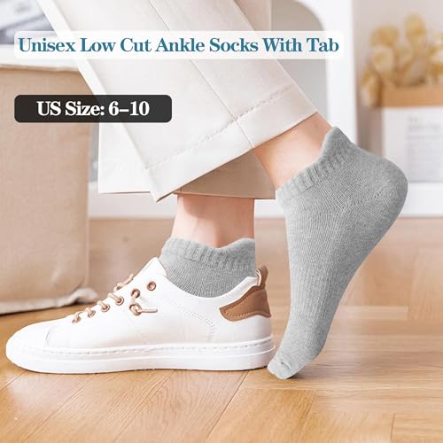 Image of Ankle Socks for Women and Men Heel Tab Athletic Socks Running Athletic Low Cut Tab Socks Sports No Show Sock 6 Pairs