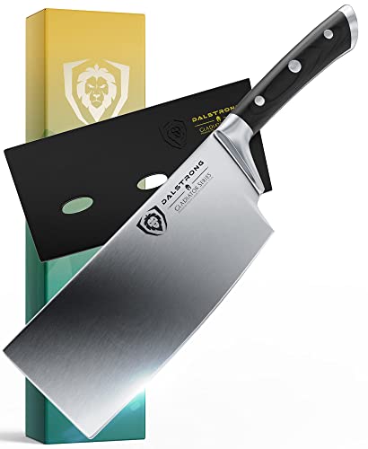 DALSTRONG Couteau de Boucher - Couperet - 18 cm - Série Gladiator - Forgé ThyssenKrupp Allemand HC Steel - Poignée G10 - Avec Gaine - Certifié NSF Cover