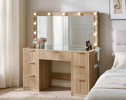 AMERLIFE Oak Vanity Desk