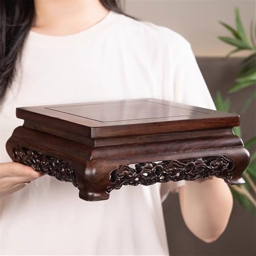 Support for bonsaï en ébène de style carré : le cadeau de décoration idéal