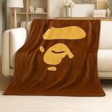 Bape Throw Blanket for Hypebeast Room Decor - 70"×60" Premium Flannel Fleece Blanket for Cool Bedroom Decor - Soft Comfort Blanket for Christmas Birthday Gifts, Couch Bed Teen Boy Girl Y2k Room Decor