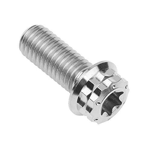 Image of Titanium Flange 12 Point Head M8 x15 20 25 30 35 40 45 50 55 60 65mm Screw Bolt Pack of 4 (M8x20mm, Normal Titanium)