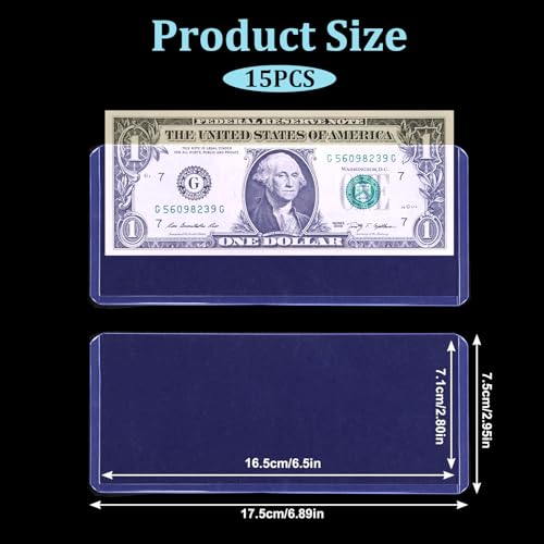 20 Blatt Geldscheine Aufbewahrung Dollar Billhalter Aufbewahrungsbox Wasserdichte Währungshüllen Display Schutzhülle Transparente Pvc Währungshüllen für Bargeld- und Banknotensammler