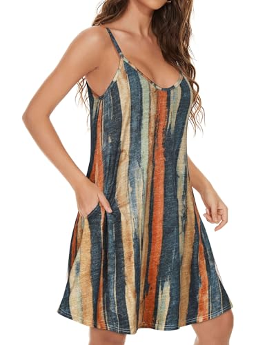 Image of JOELLYUS Womens Spaghetti Strap Dress Summer Dresses Beach Cover Ups Casual Sundresses with Pockets 2026