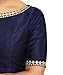 Madhu Fashion Women's Polyester Elbow Length Sleeves Blouse (40 Navy Blue)