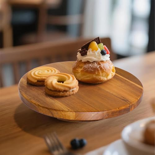 Wood Cake Stand, Acacia Cake Stand for Wedding Birthday, Wooden Serving Platter for Appetizers and Desserts (10 inch) - Image 6